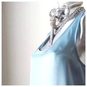 Apostrophe Fluid Sleeveless Relaxed Tiered Ruffled Hemline Tunic Top